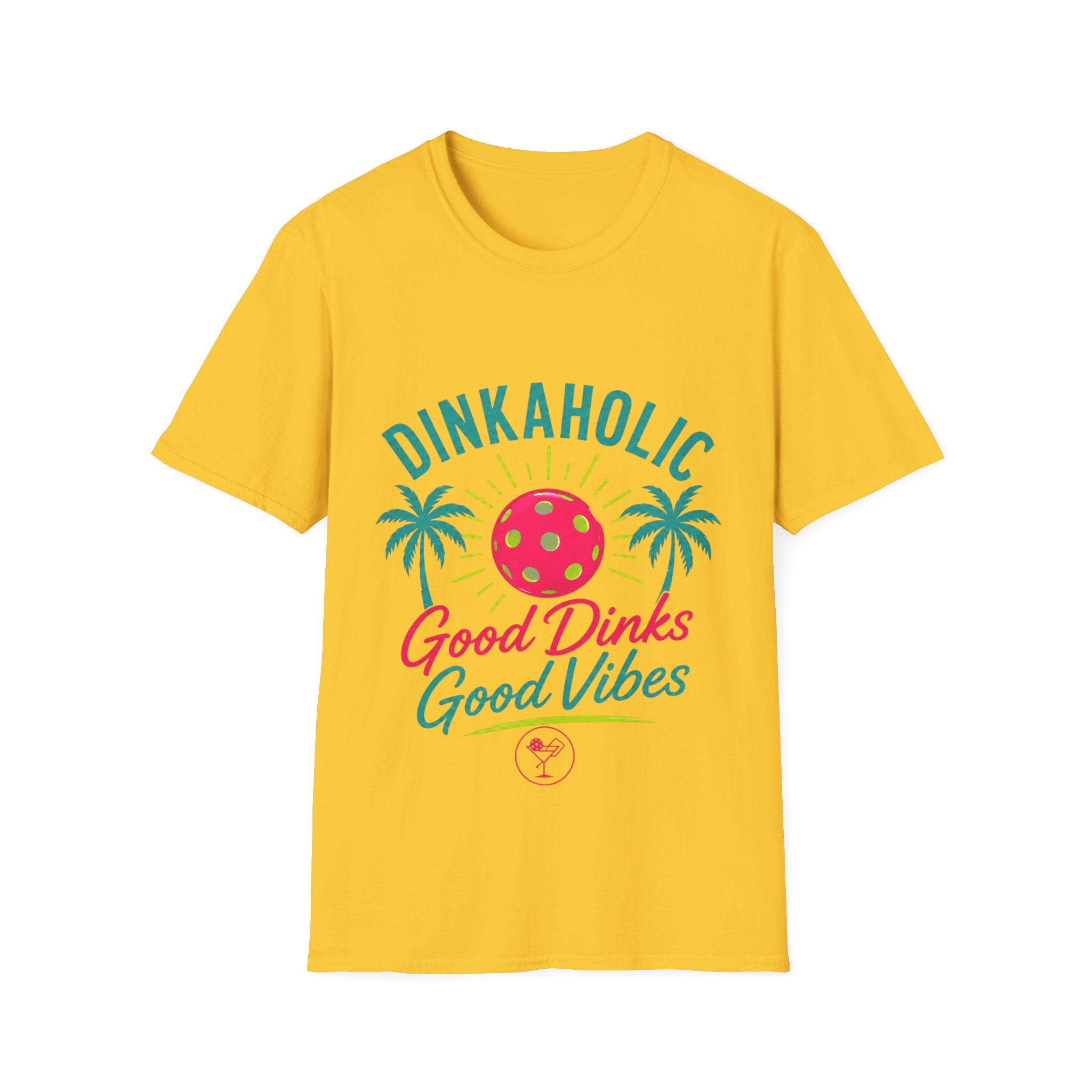 Dinkaholic T-Shirt – "Good Dinks Good Vibes" Pickleball Graphic Tee