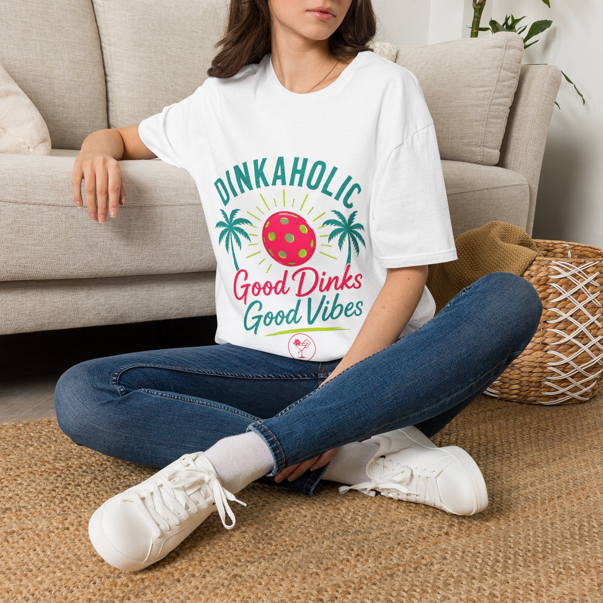 Dinkaholic T-Shirt – "Good Dinks Good Vibes" Pickleball Graphic Tee