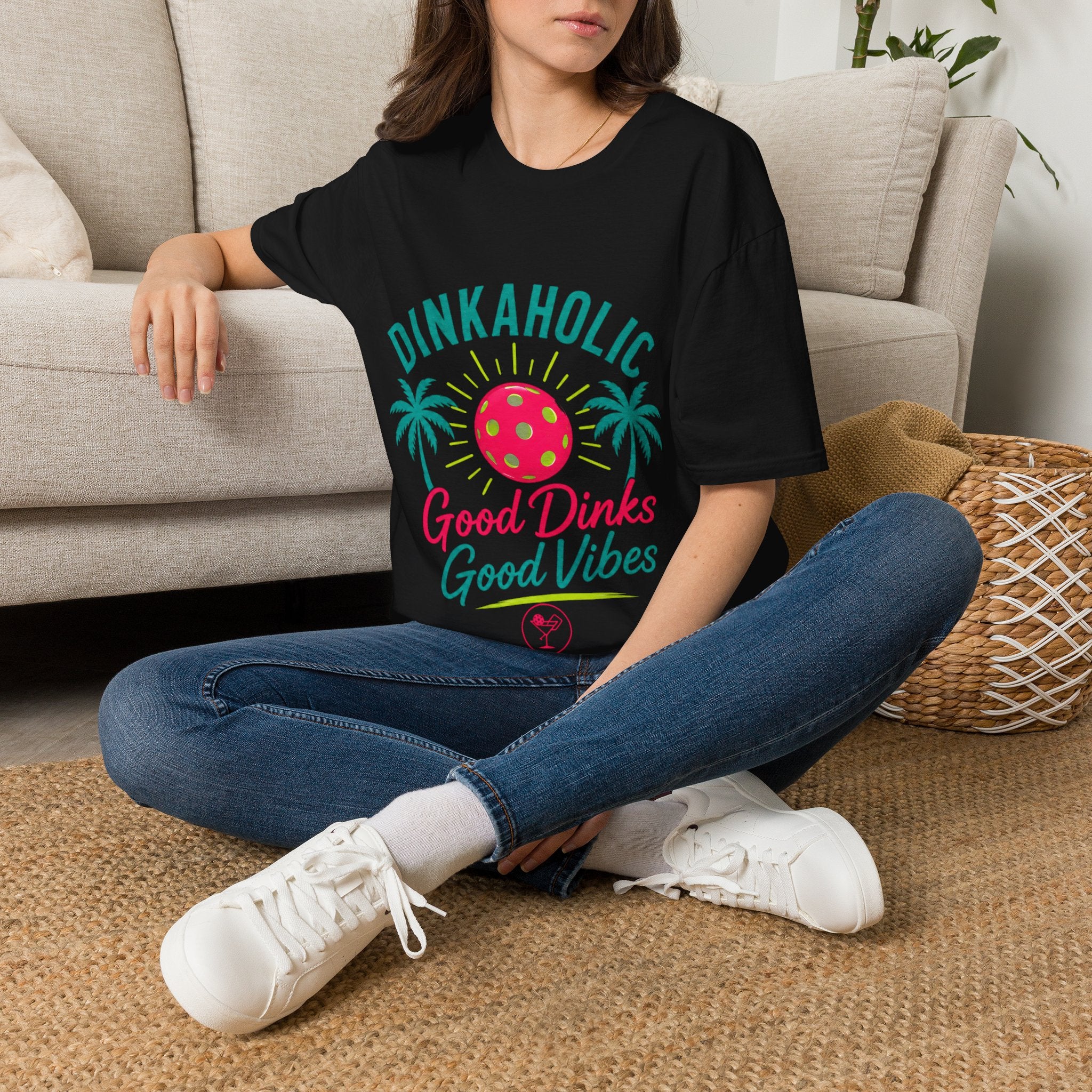 Dinkaholic T-Shirt – "Good Dinks Good Vibes" Pickleball Graphic Tee