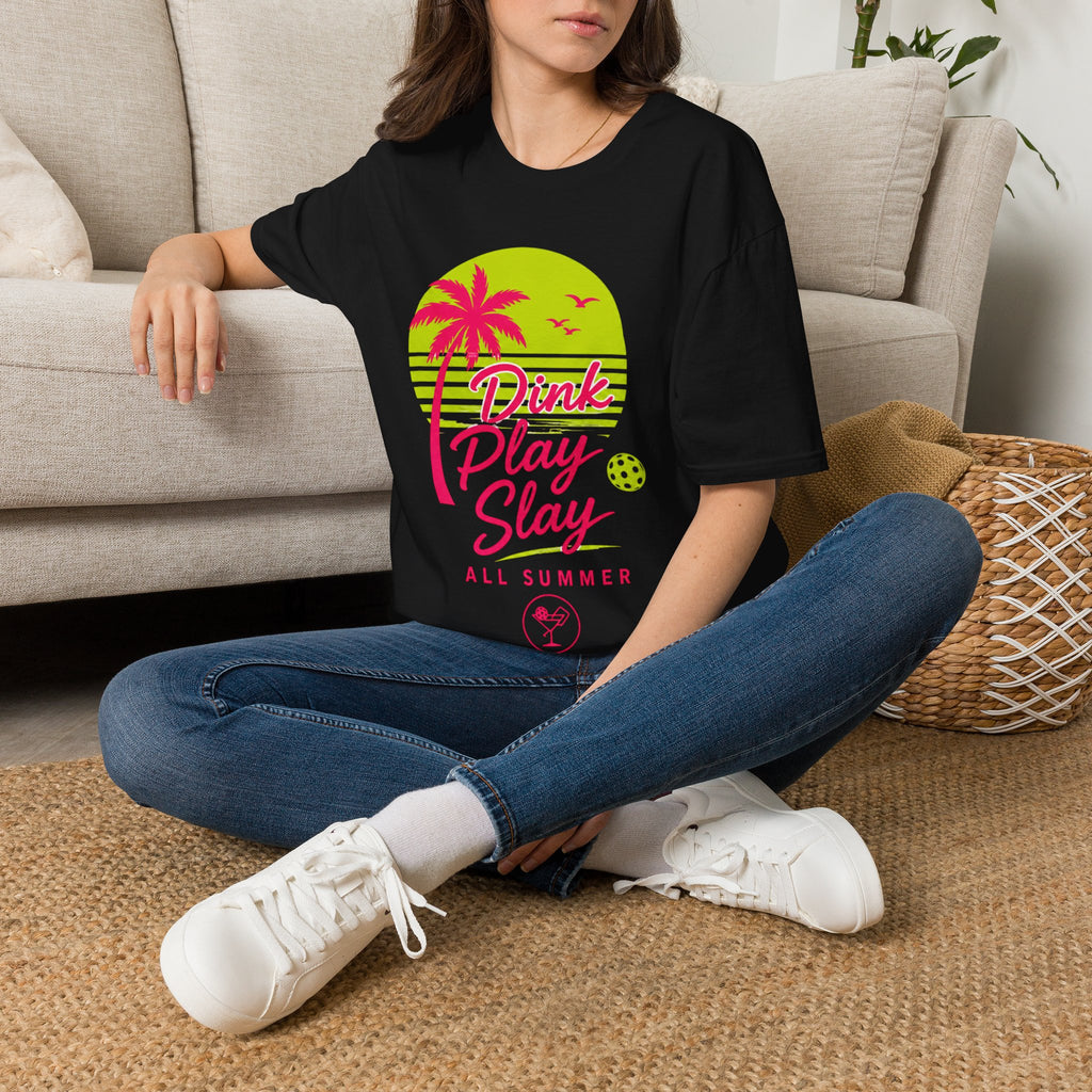 Dinkaholic T-Shirt Play Slay Summer Palm Tee